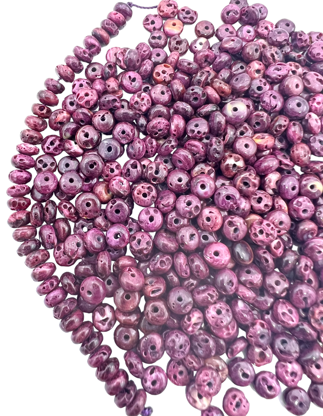 RARE Purple Spiny Oyster 5mm Rondel Beads (package of 18