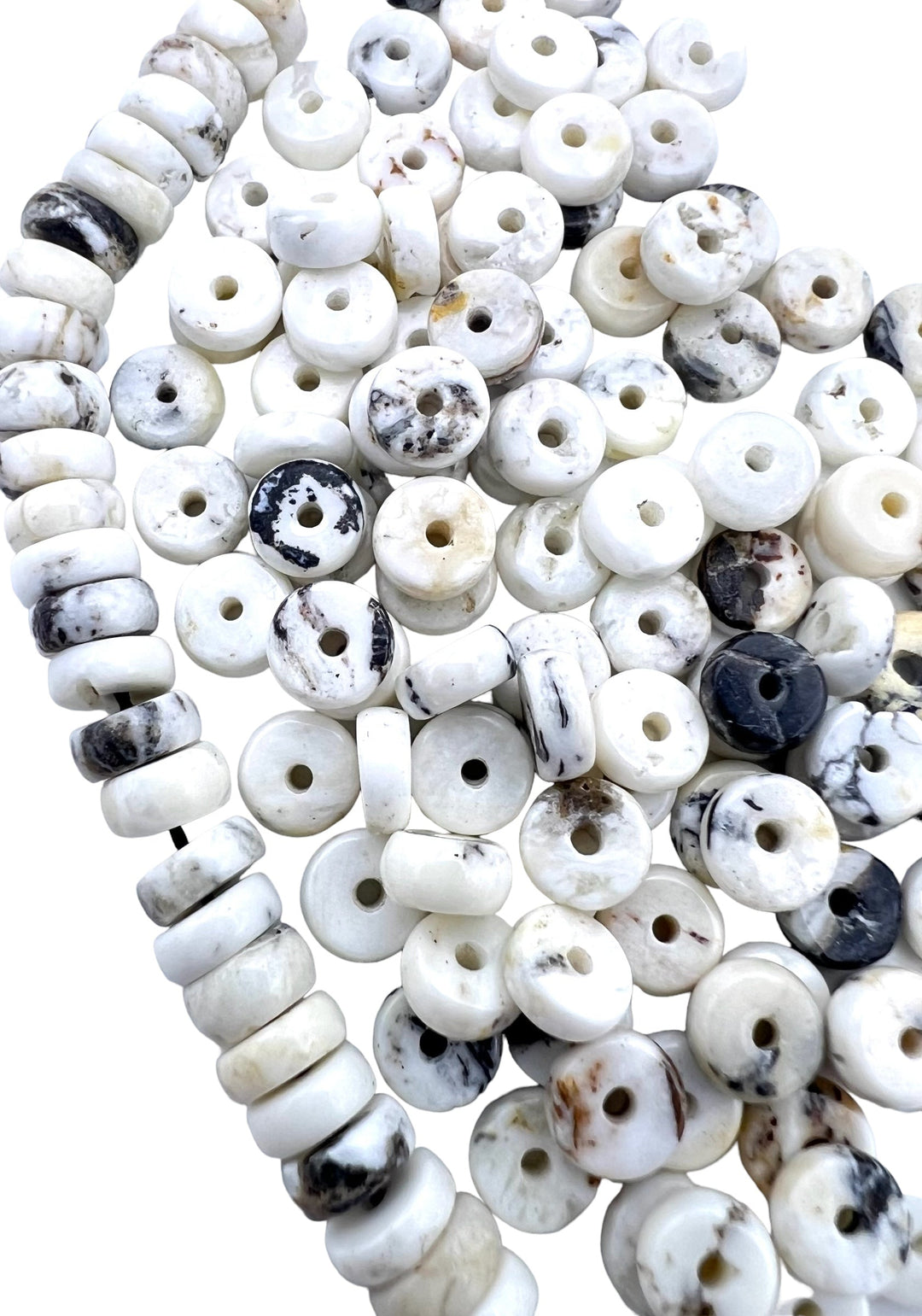 RARE High Quality White Buffalo 5mm Button Beads (Package