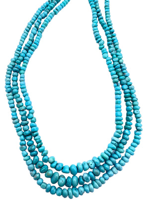 Campitos (Mex) Turquoise 4x6mm-6x8mm Graduated Rounded