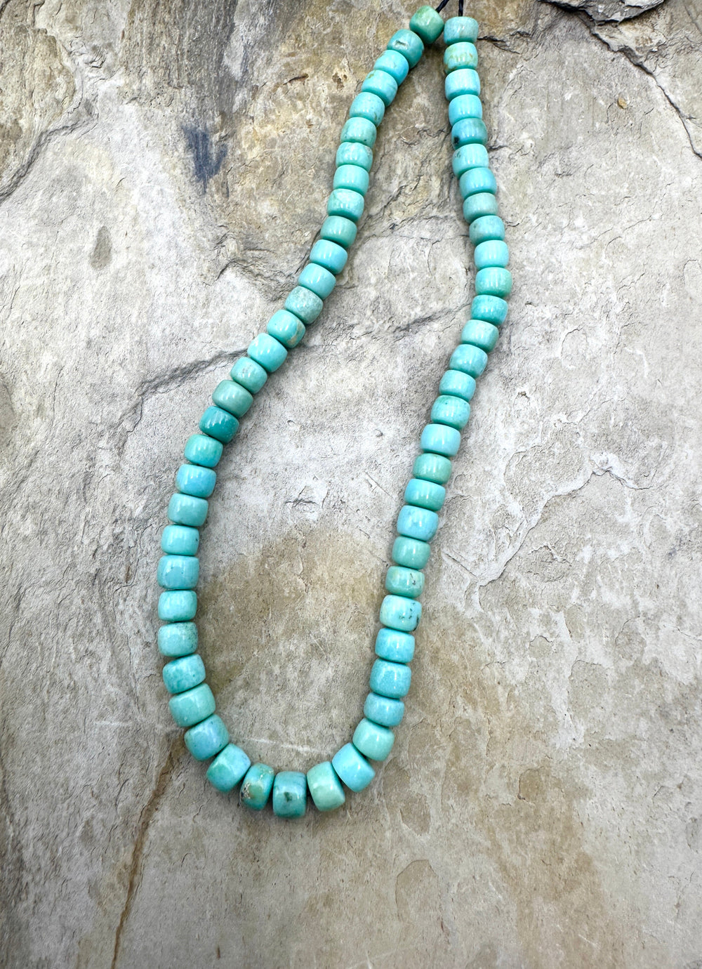 Campitos (Mex) Turquoise 6mm Pueblo Beads 8 Inch Strand/60