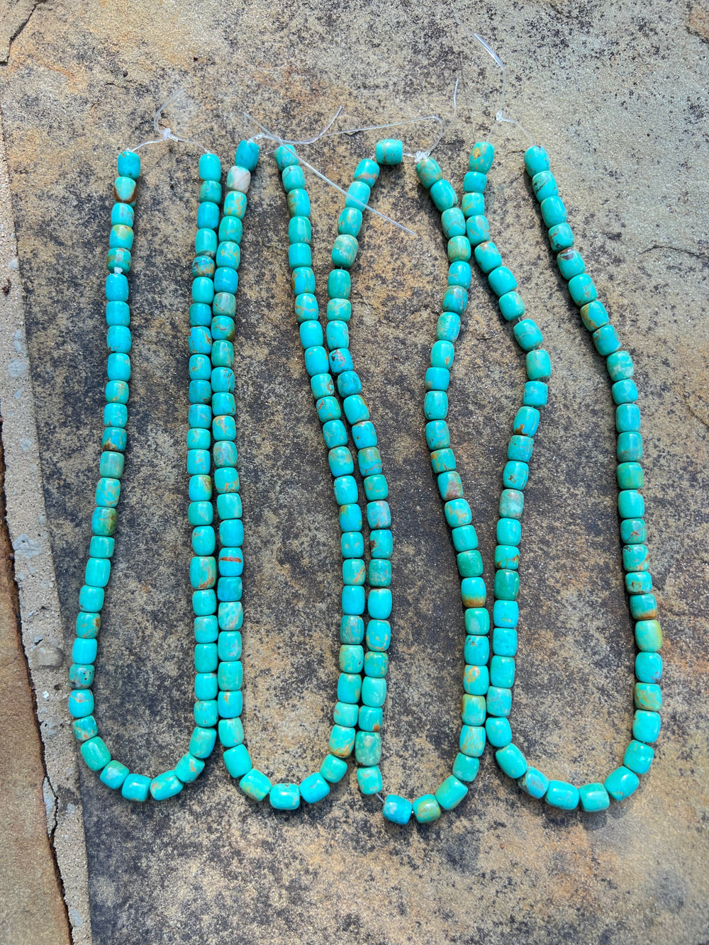 Chilean Turquoise (Chile) 7x8mm Barrel Beads 16 inch strand