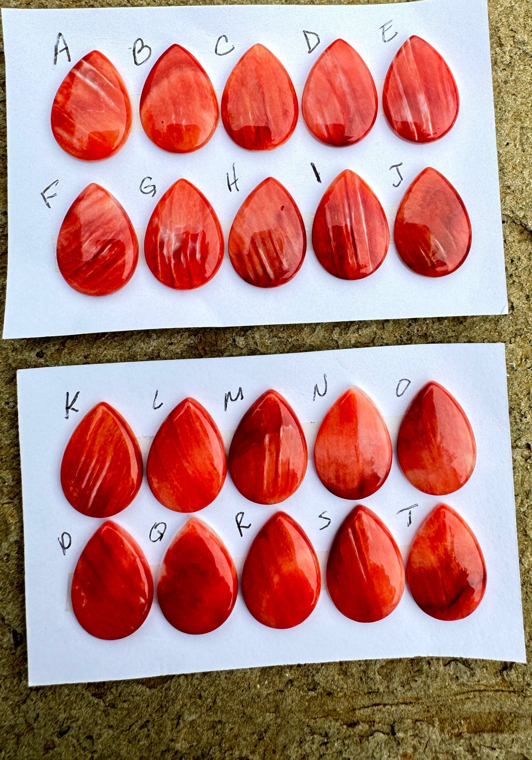 High Quality Red/Rust Spiny Oyster 12x16mm Teardrop Shaped