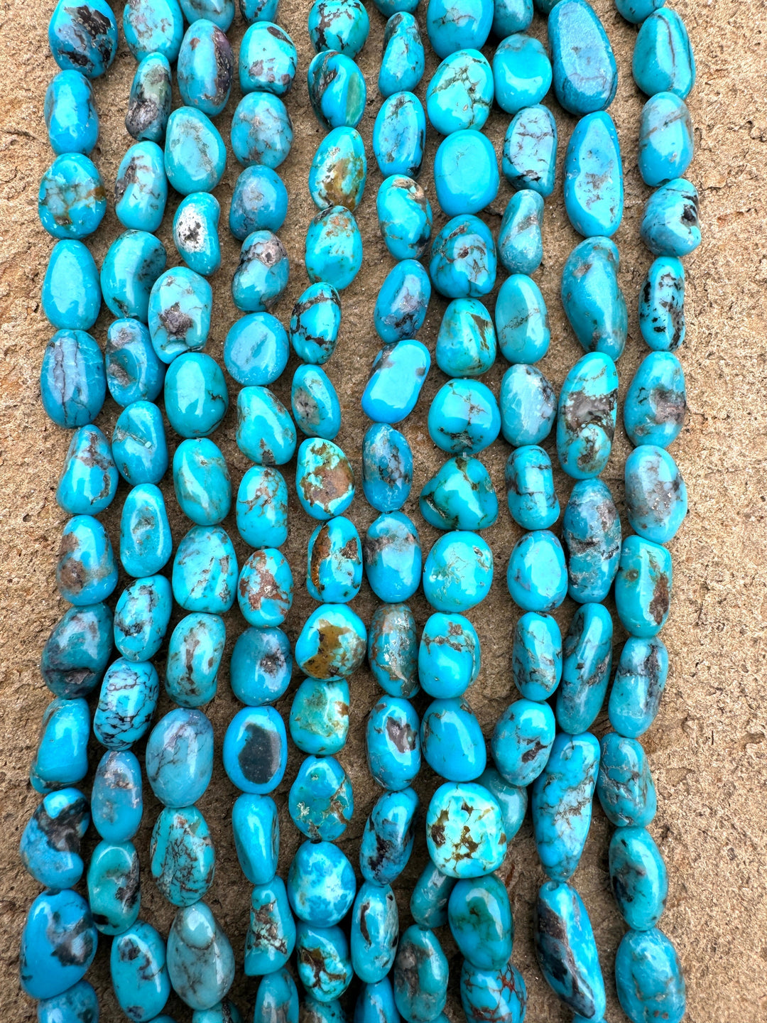 Kingman Turquoise (AZ) 10-20mm Nuggets Strands 16 Inch