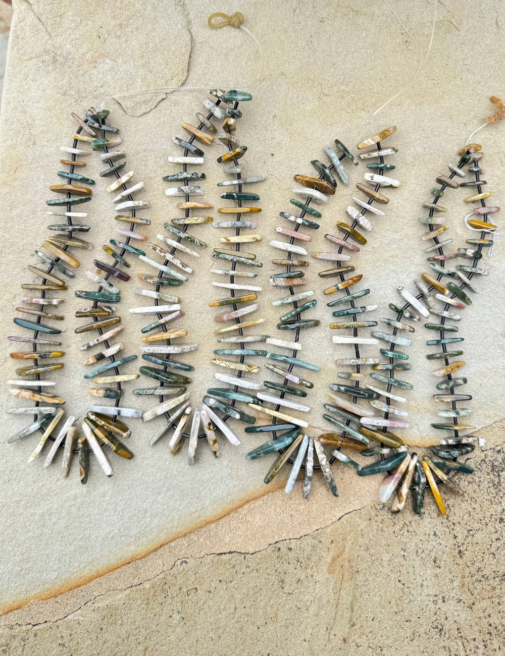 Ocean Jasper Freeform Bead Strands (16 inch strand)