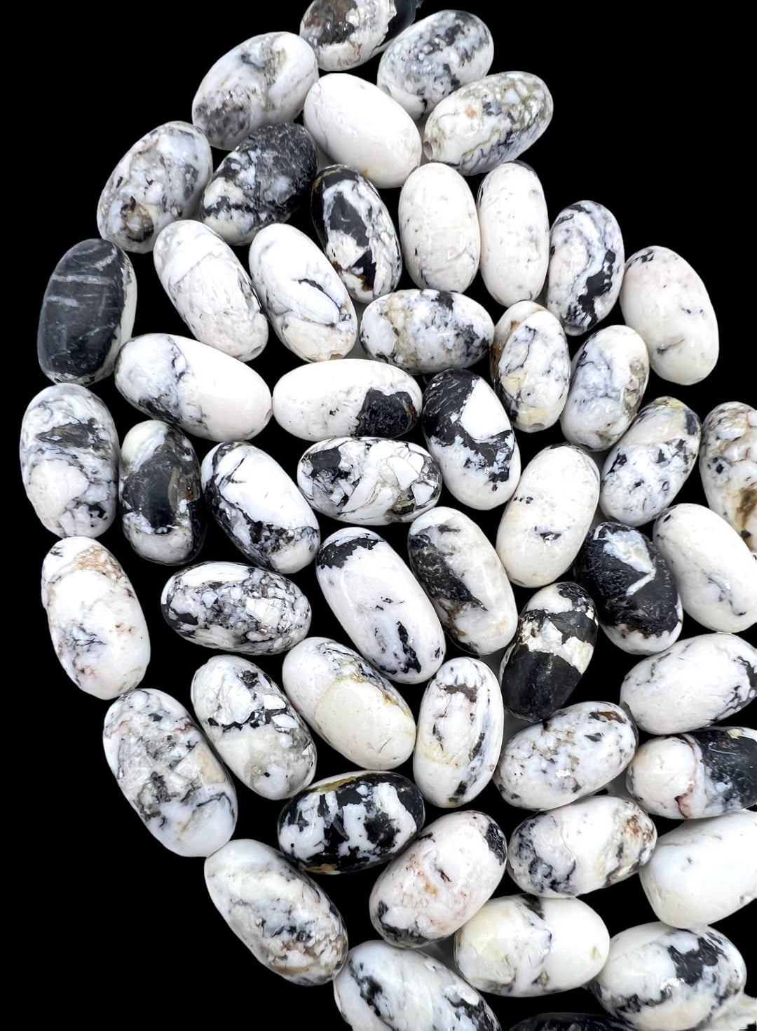 RARE High Quality White Buffalo 14x8mm Oval Beads (Package