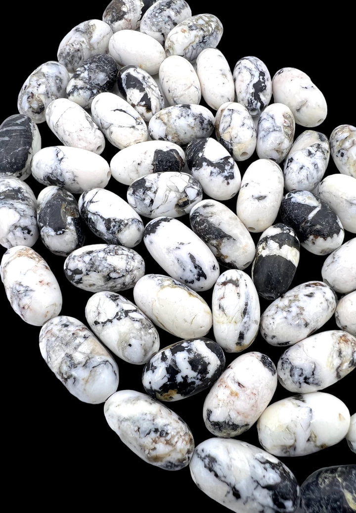 RARE High Quality White Buffalo 14x8mm Oval Beads (Package