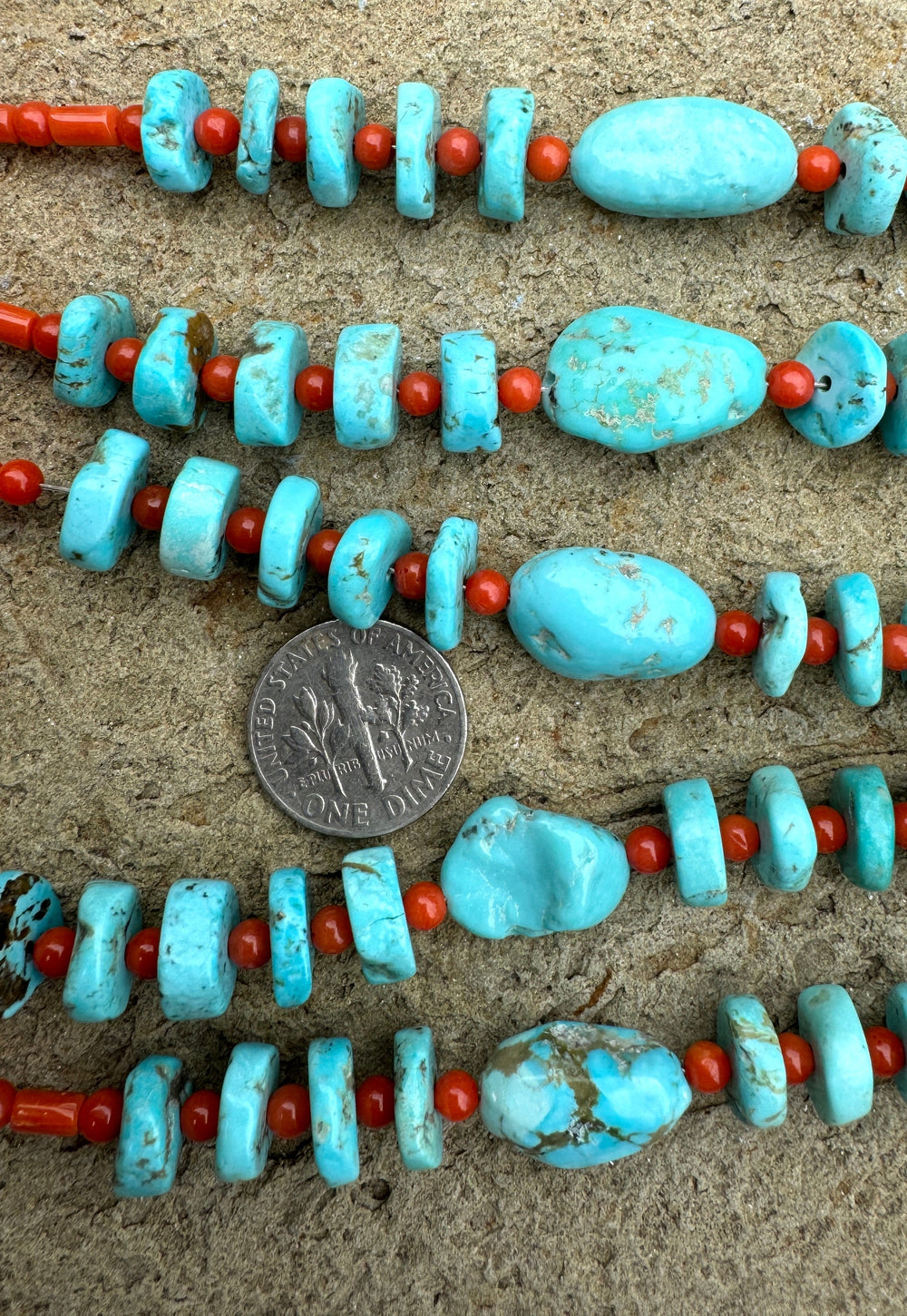White Water Turquoise and Natural Italian Red Coral