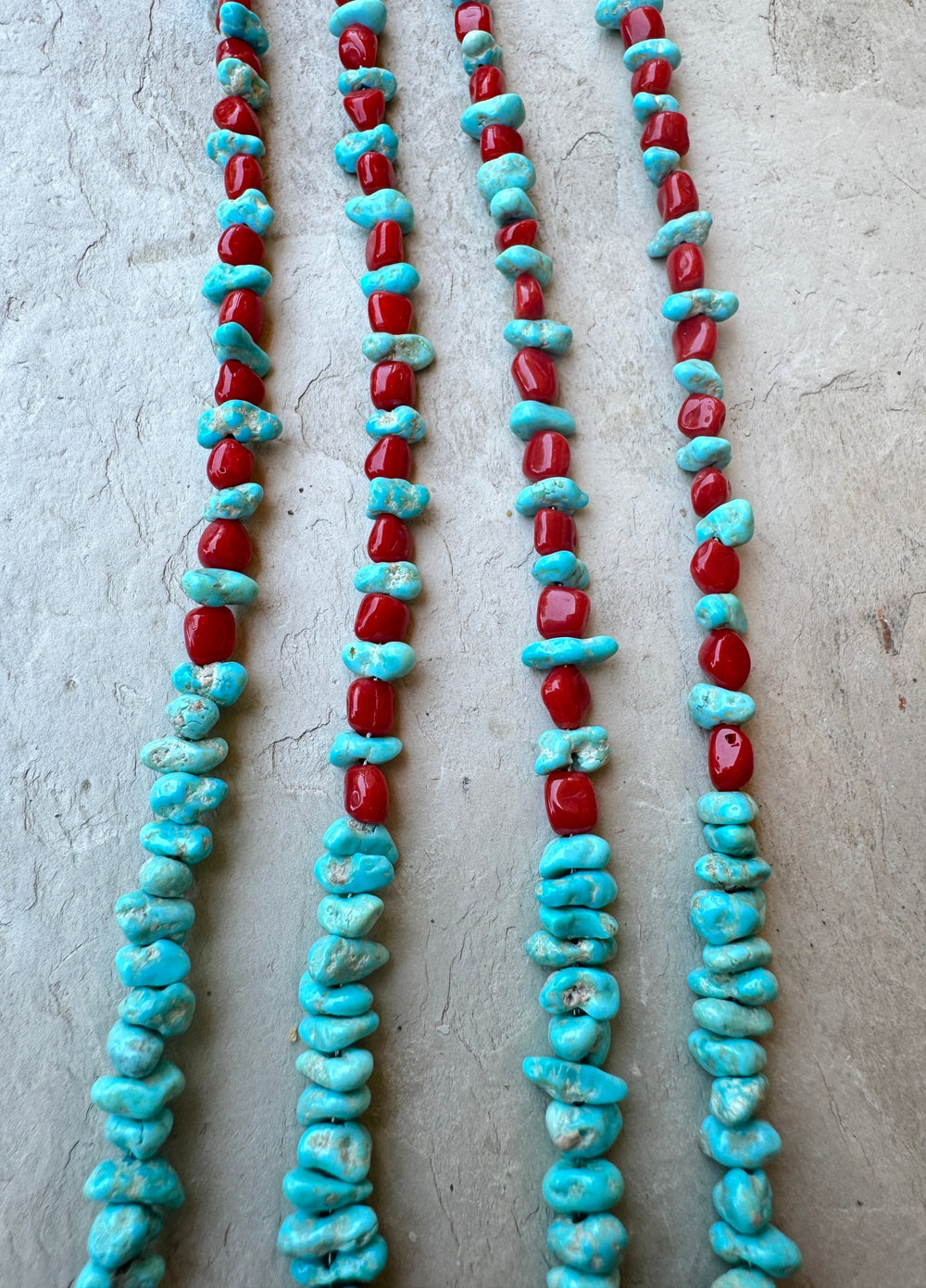 White Water Turquoise (Nevada) and Natural Italian Red