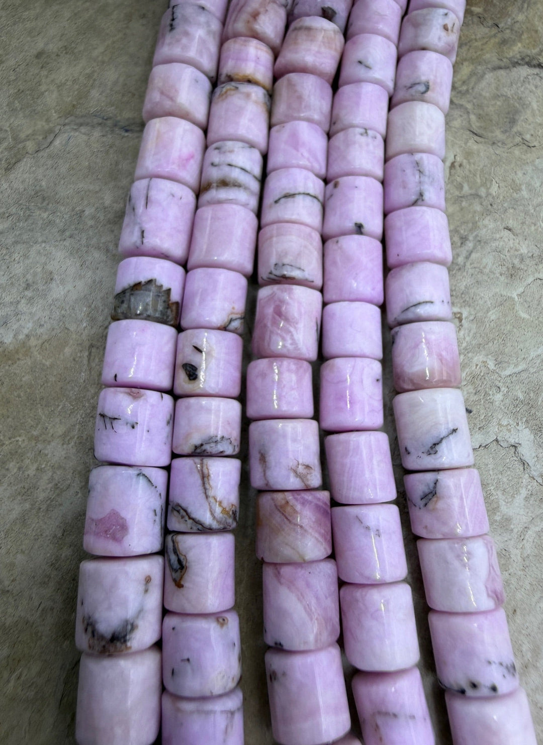RARE Pink Aragonite (Afghanastan) 6x6mm Tube Beads 7 Inch