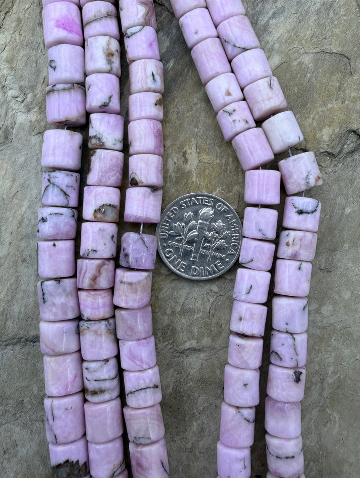 RARE Pink Aragonite (Afghanastan) 6x6mm Tube Beads 7 Inch