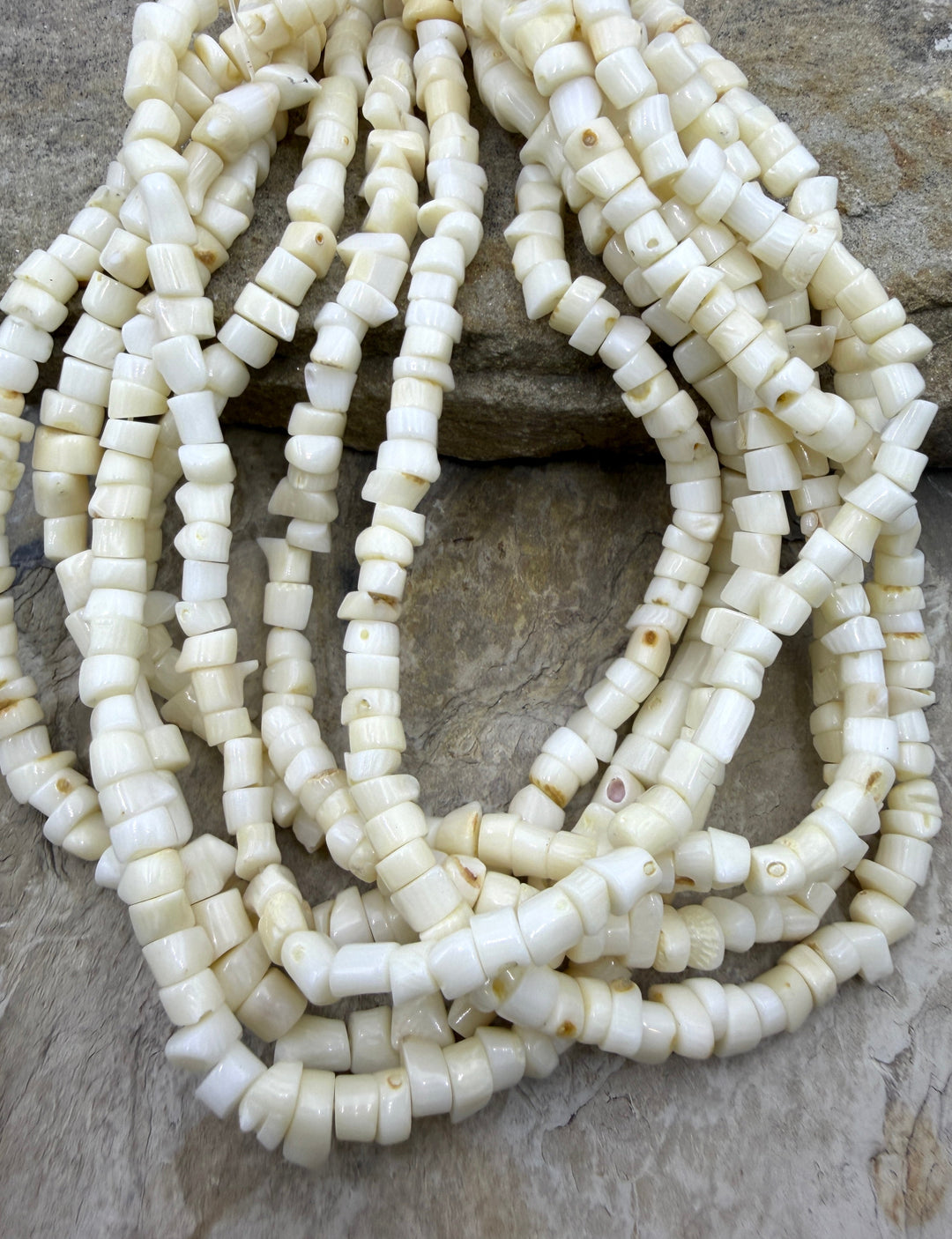 100% Natural White Coral (Taiwan) 7-8mm Sliced Branch Beads