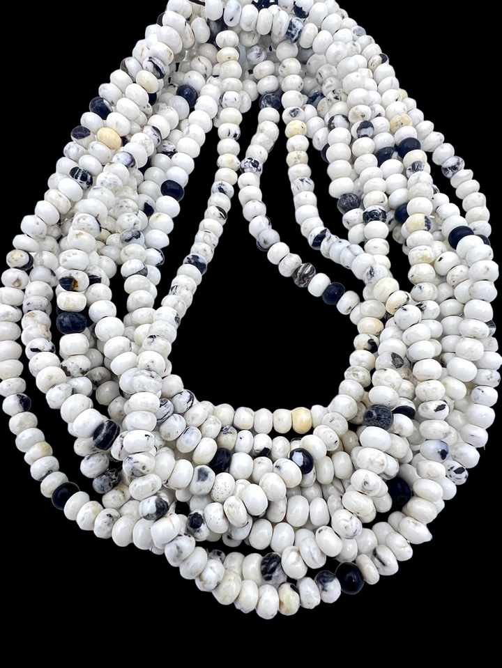 RARE High Quality White Buffalo 4mm Rondell Beads (Package