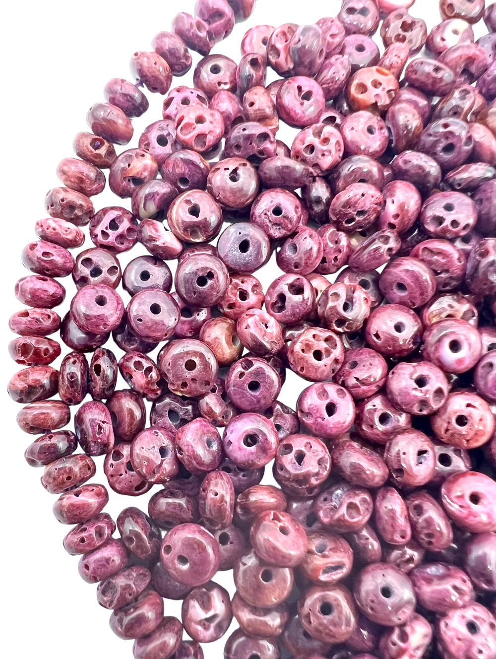 RARE Purple Spiny Oyster 5mm Rondel Beads (package of 18