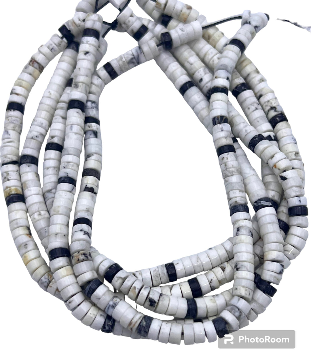RARE High Quality White Buffalo 5mm Medium Heishi Beads