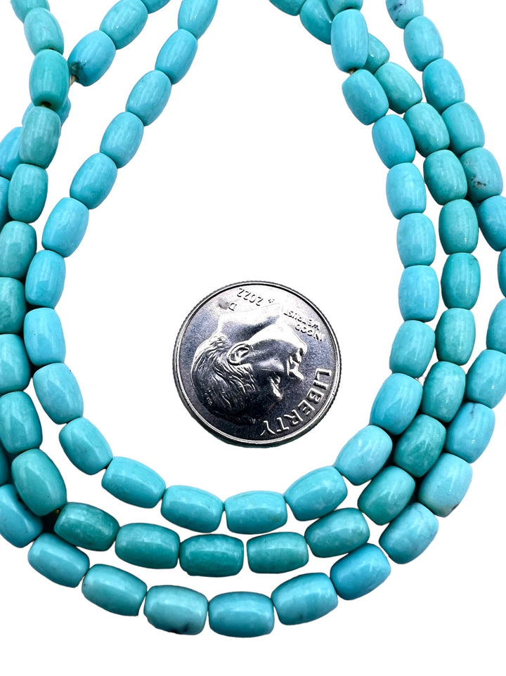 Natural Campitos (Mex) Turquoise 4x6mm Barrel Beads (9 inch
