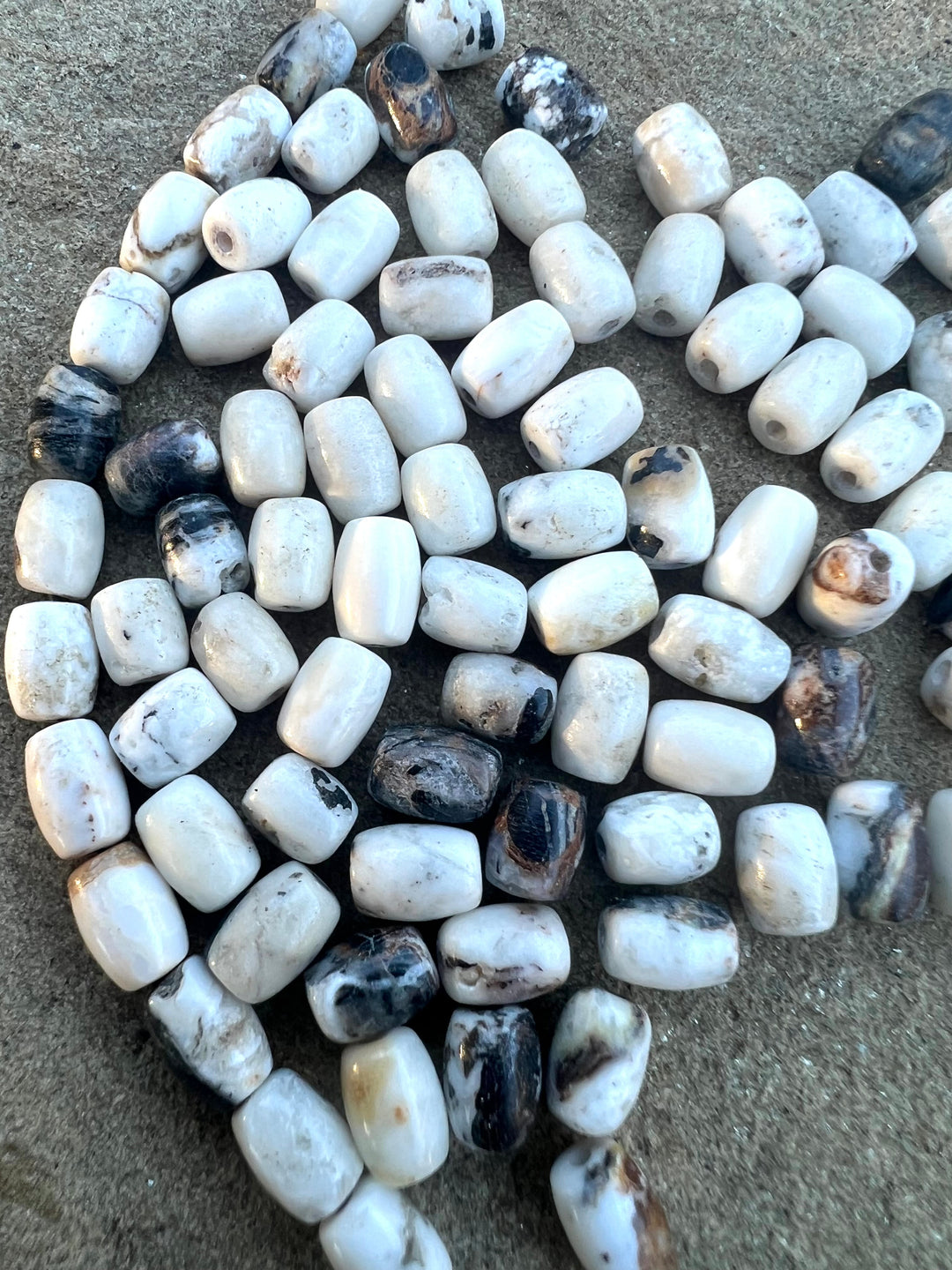 RARE High Quality White Buffalo 5x7mm Barrel Beads (Package