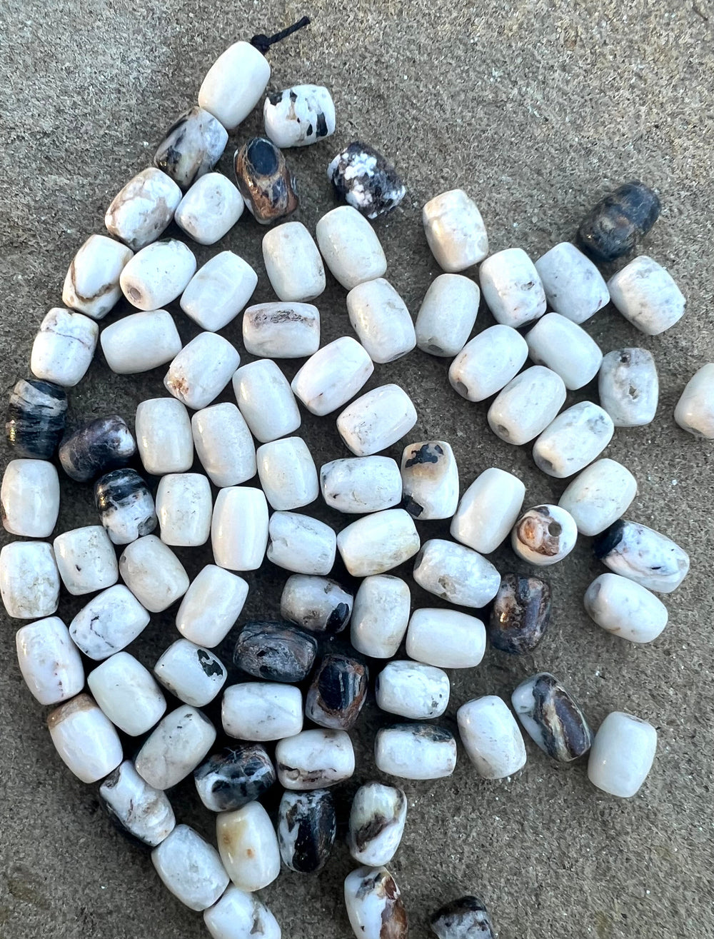 RARE High Quality White Buffalo 5x7mm Barrel Beads (Package