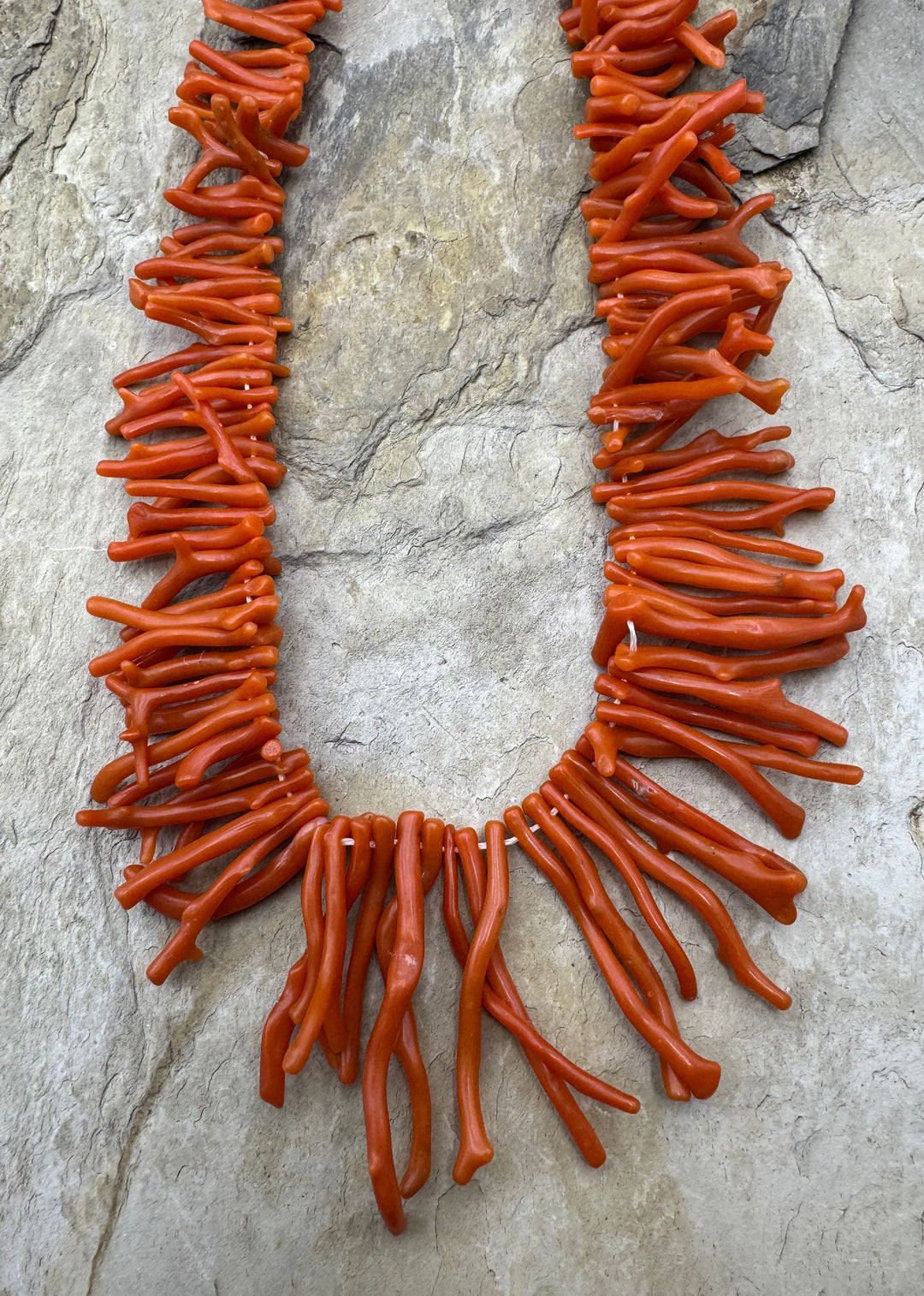 100% Natural High Quality Red Italian Sea Coral Graduated Branch Beads, 20 Inch Strand