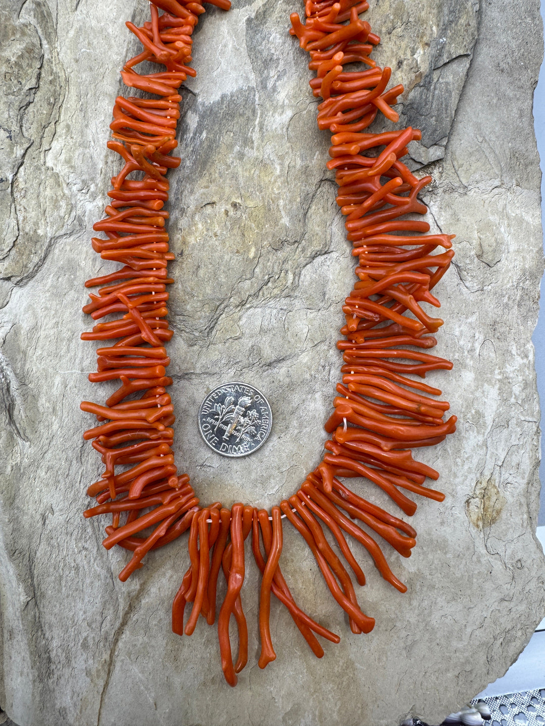 100% Natural High Quality Red Italian Sea Coral Graduated Branch Beads, 20 Inch Strand