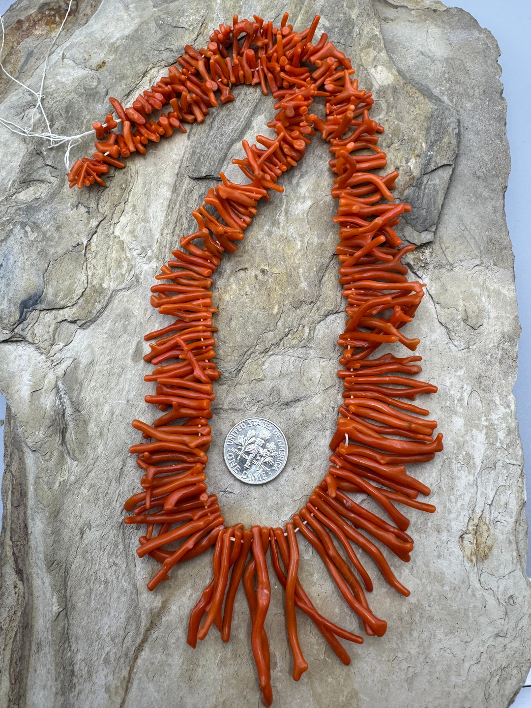 100% Natural High Quality Red Italian Sea Coral Graduated Branch Beads, 20 Inch Strand