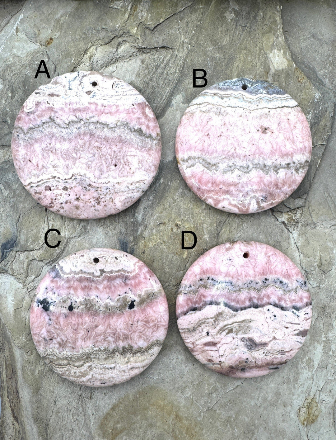 Rhodochrosite BIG Round Focal Pendant Bead 60mm, Select One Pendant