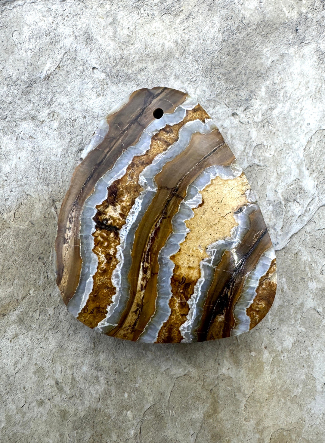 RARE Fossilized Wooly Mammoth Tooth Focal Pendant Bead 27x32mm
