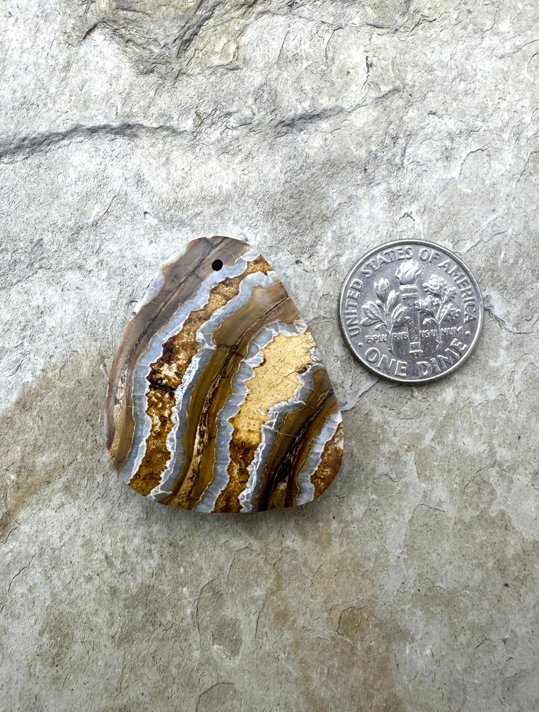 RARE Fossilized Wooly Mammoth Tooth Focal Pendant Bead 27x32mm