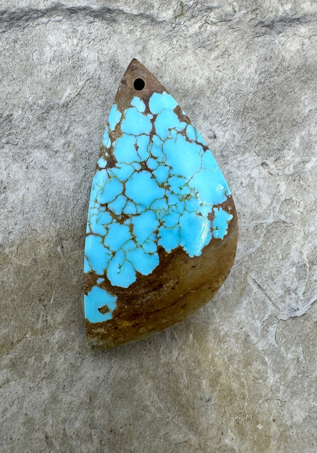 RARE Number 8 Turquoise (Nevada) Focal Pendant 17x34mm