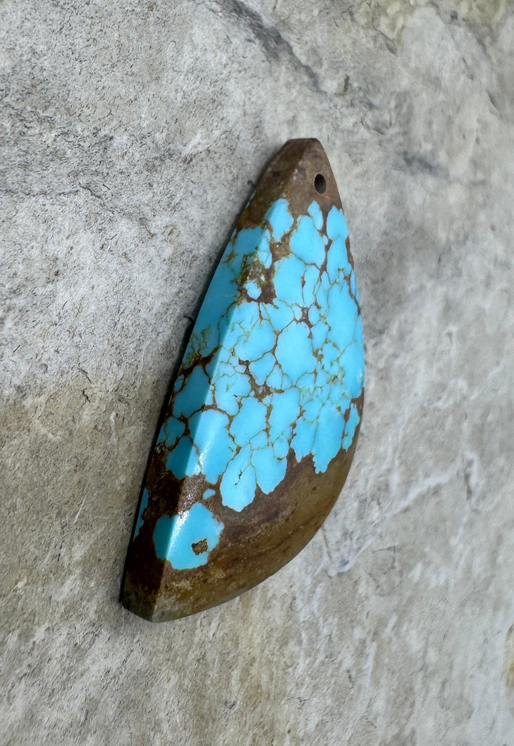 RARE Number 8 Turquoise (Nevada) Focal Pendant 17x34mm