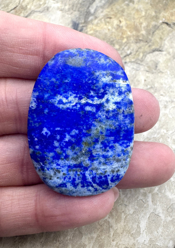 Lapis Lazuli Acid washed/Matte Focal Pendant, top Drilled 29x40mm