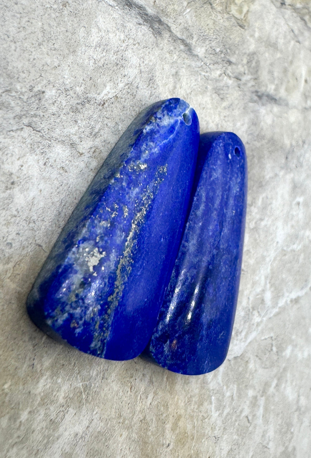 Lapis Lazuli Earring Slab Bead Pair 13x28mm