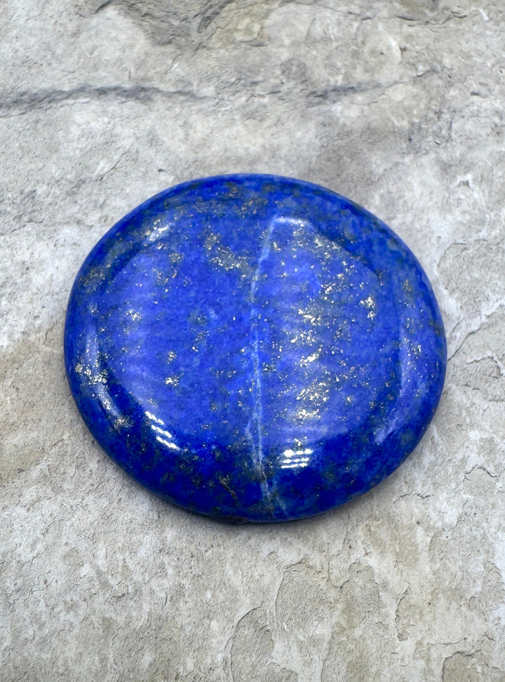 AAA+ Lapis Lazuli 35mm Round Cabochon with Pyrite