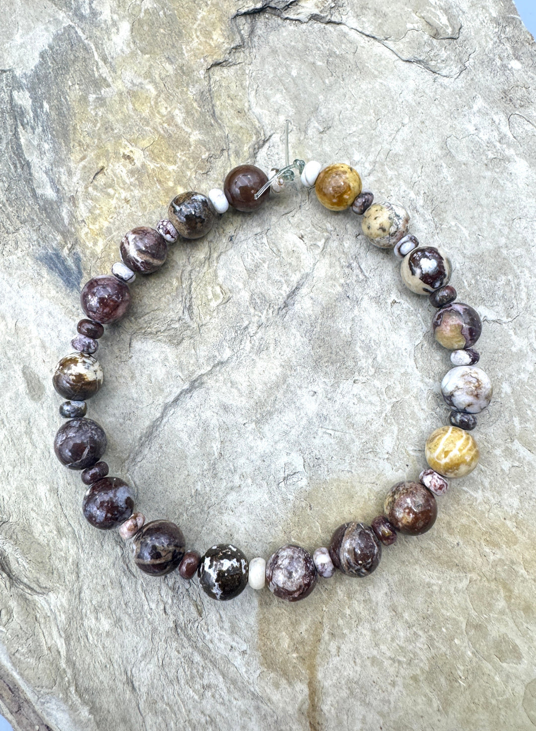 RARE AAA+ Arizona Wild Horse Mixed Shape Designer Bracelet Strand, 7.5 Inch Strand