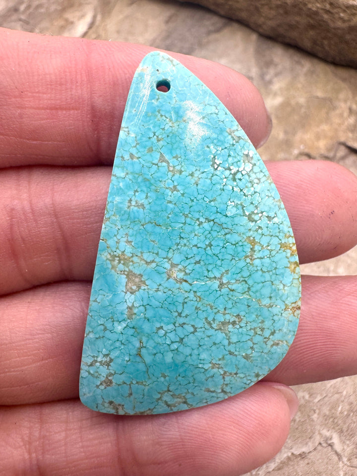 RARE Number 8 Turquoise (Nevada) BIG Focal Pendant Bead 27x44mm