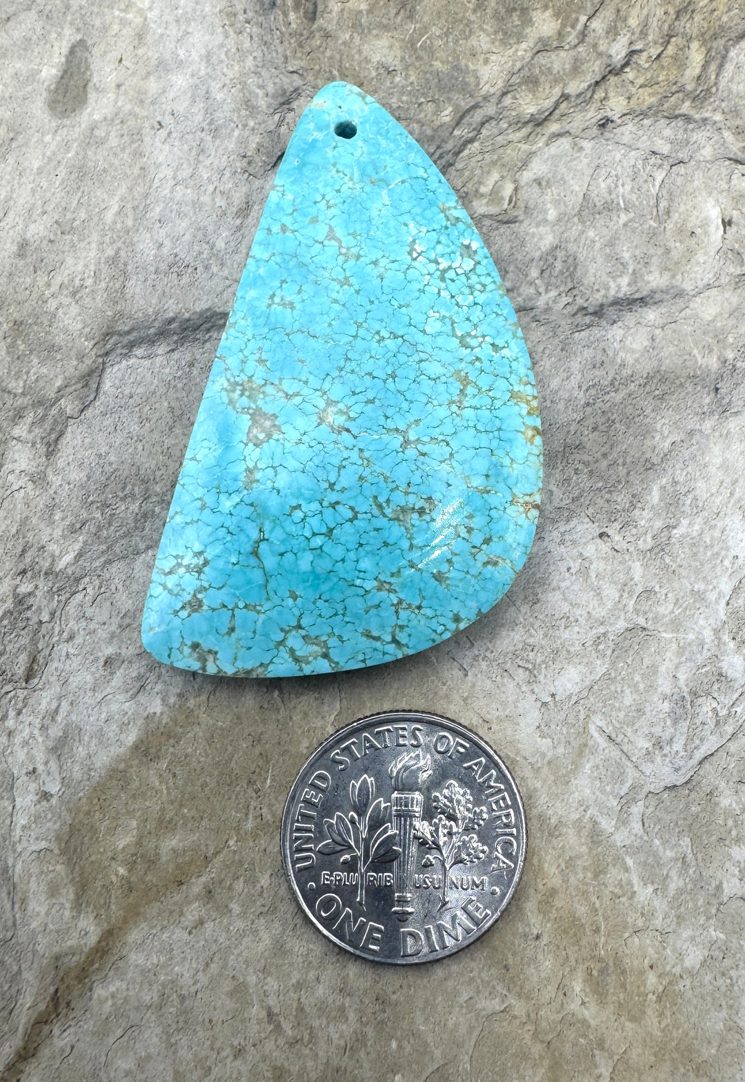RARE Number 8 Turquoise (Nevada) BIG Focal Pendant Bead 27x44mm