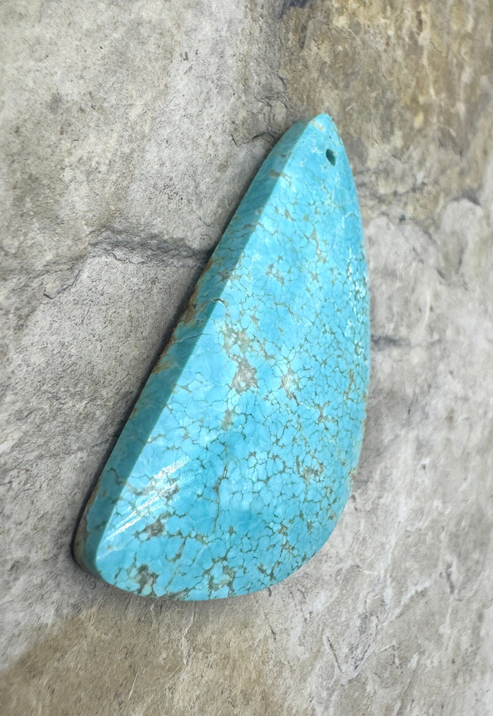 RARE Number 8 Turquoise (Nevada) BIG Focal Pendant Bead 27x44mm