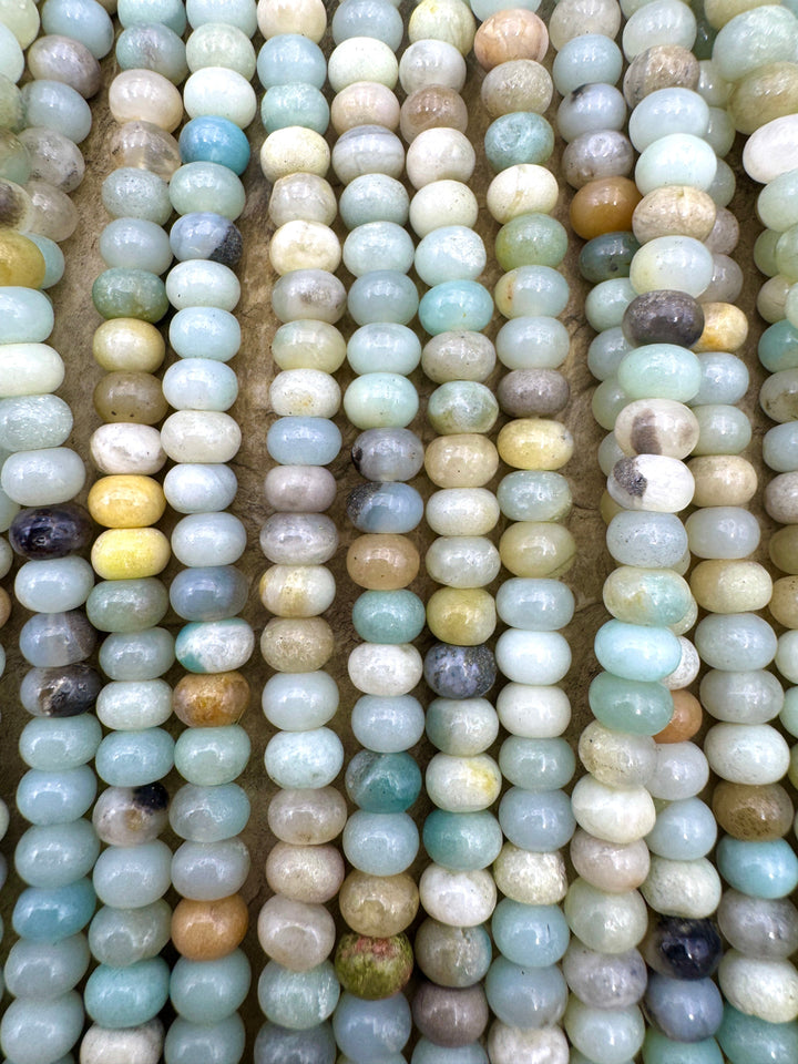 Amazonite 6x4mm Rondelle Shaped Beads, 15.5mm Inch Strand
