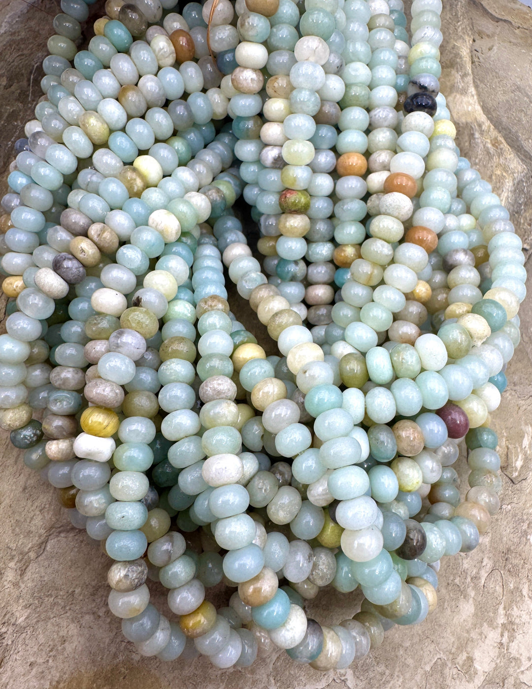 Amazonite 6x4mm Rondelle Shaped Beads, 15.5mm Inch Strand