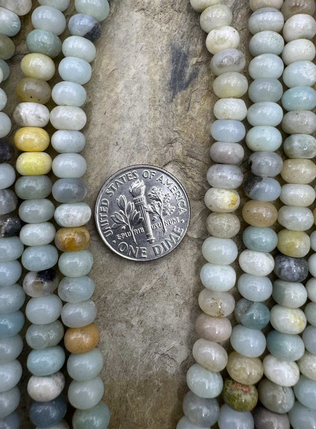 Amazonite 6x4mm Rondelle Shaped Beads, 15.5mm Inch Strand