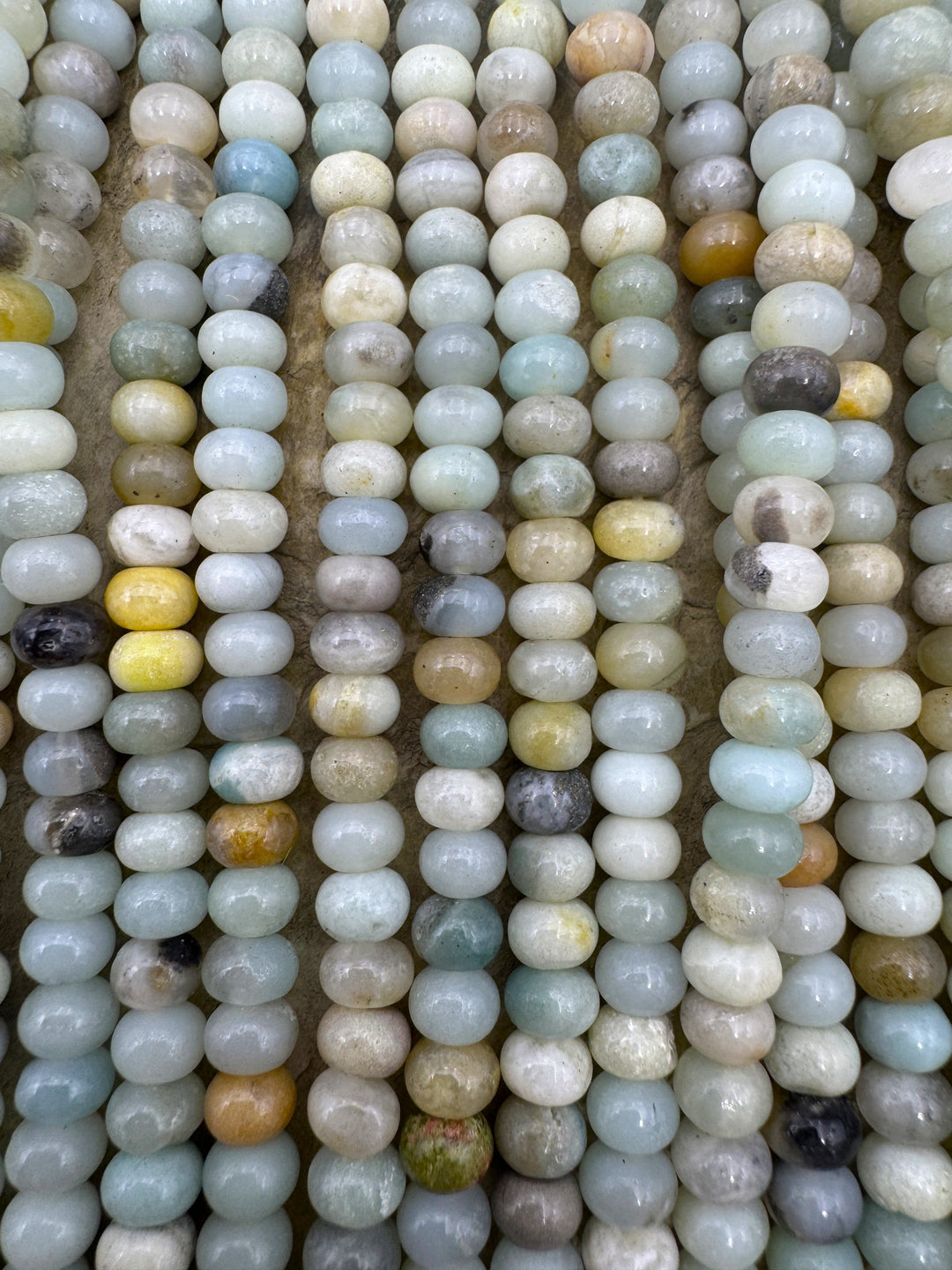Amazonite 6x4mm Rondelle Shaped Beads, 15.5mm Inch Strand