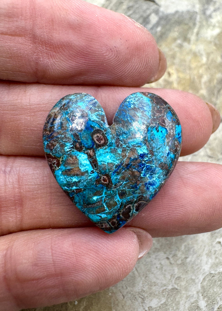 Shattuckite Heart Shaped Cabochon 24x25mm