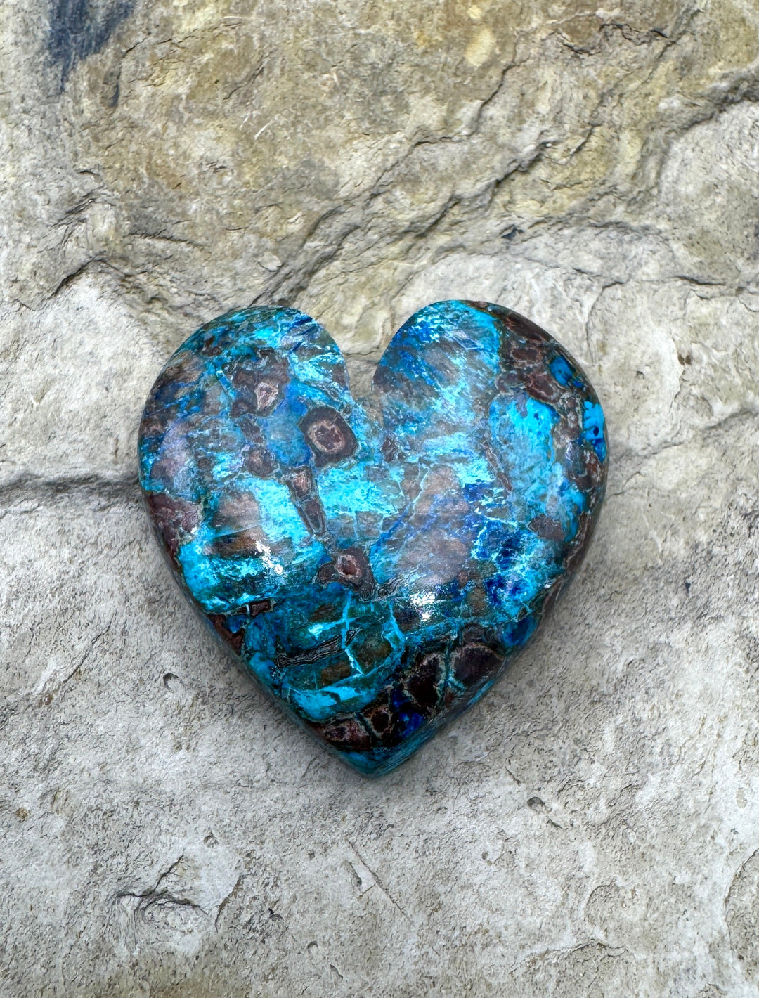 Shattuckite Heart Shaped Cabochon 24x25mm