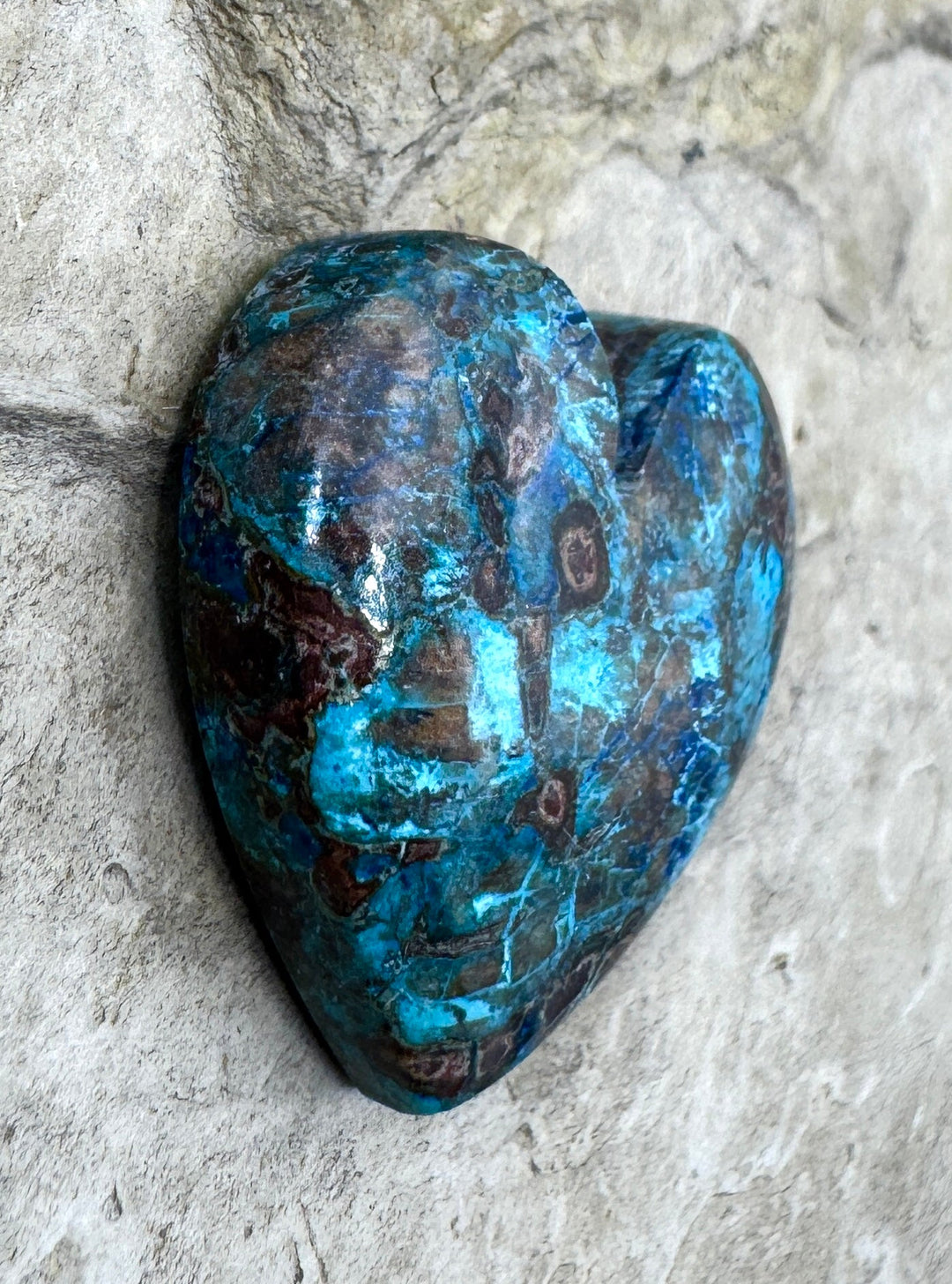 Shattuckite Heart Shaped Cabochon 24x25mm
