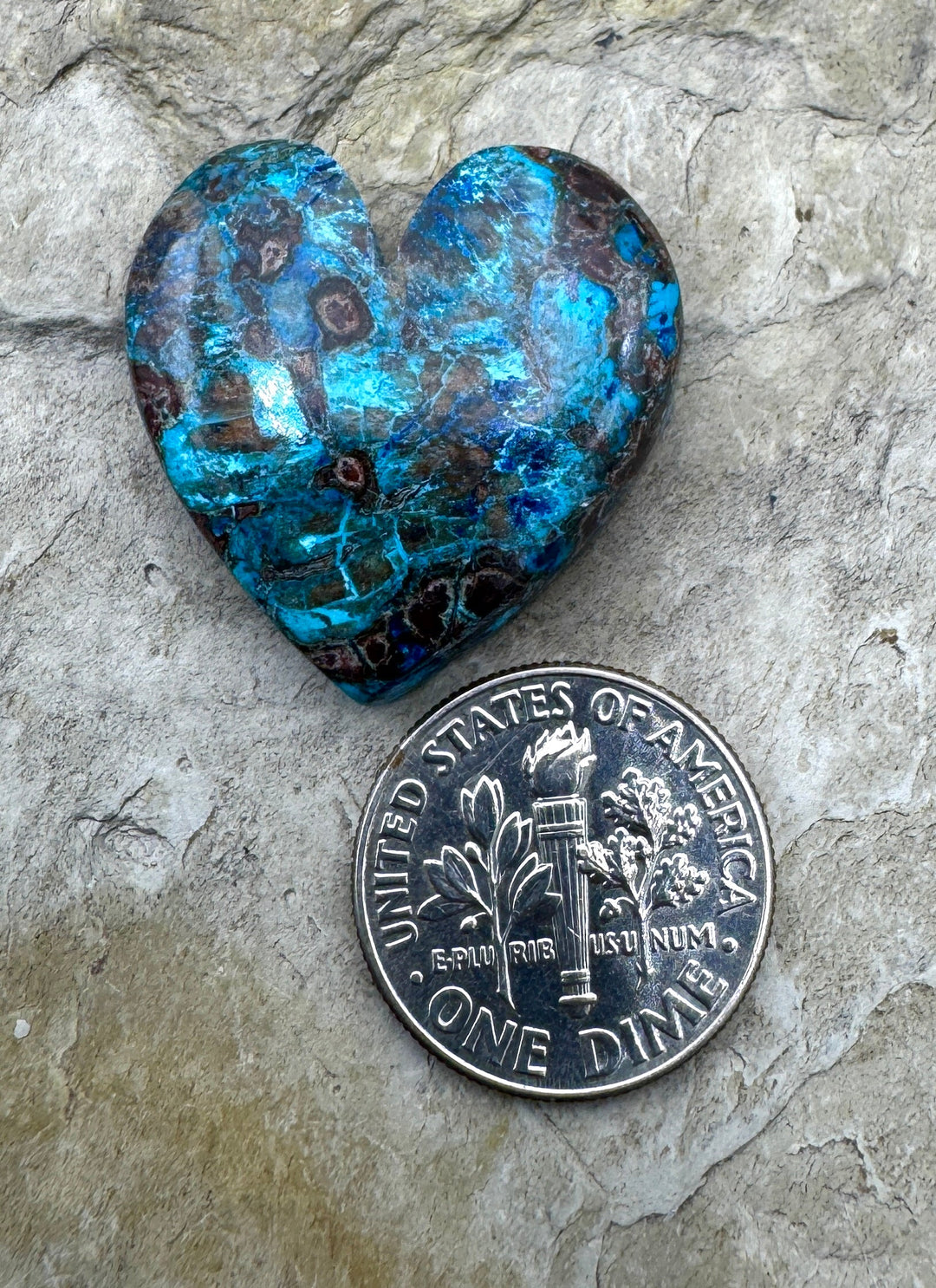 Shattuckite Heart Shaped Cabochon 24x25mm