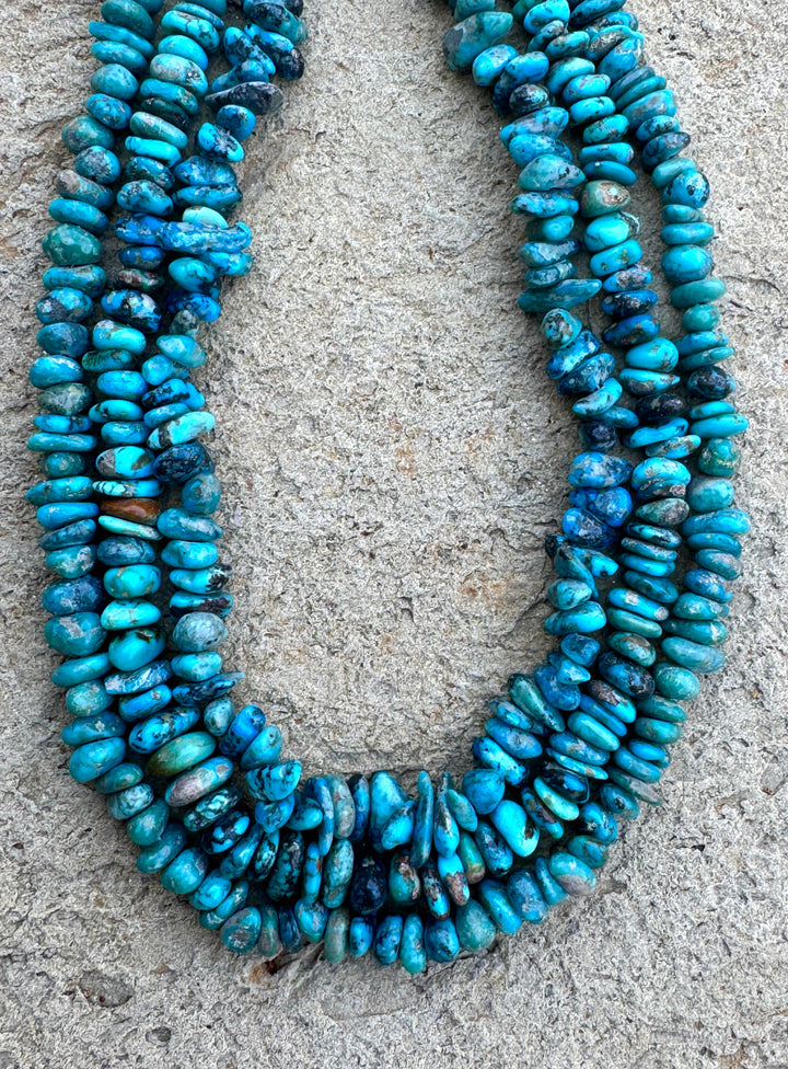 Castle Dome Turquoise (AZ) 8-9mm Chip Nugget Beads, 16 Inch Strand