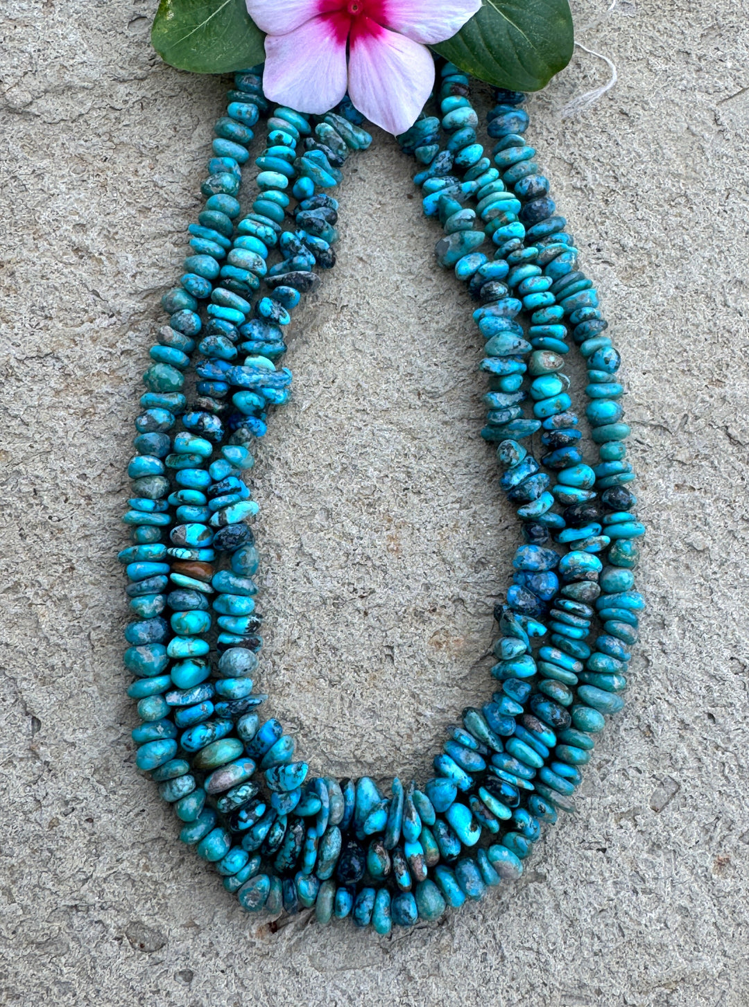 Castle Dome Turquoise (AZ) 8-9mm Chip Nugget Beads, 16 Inch Strand