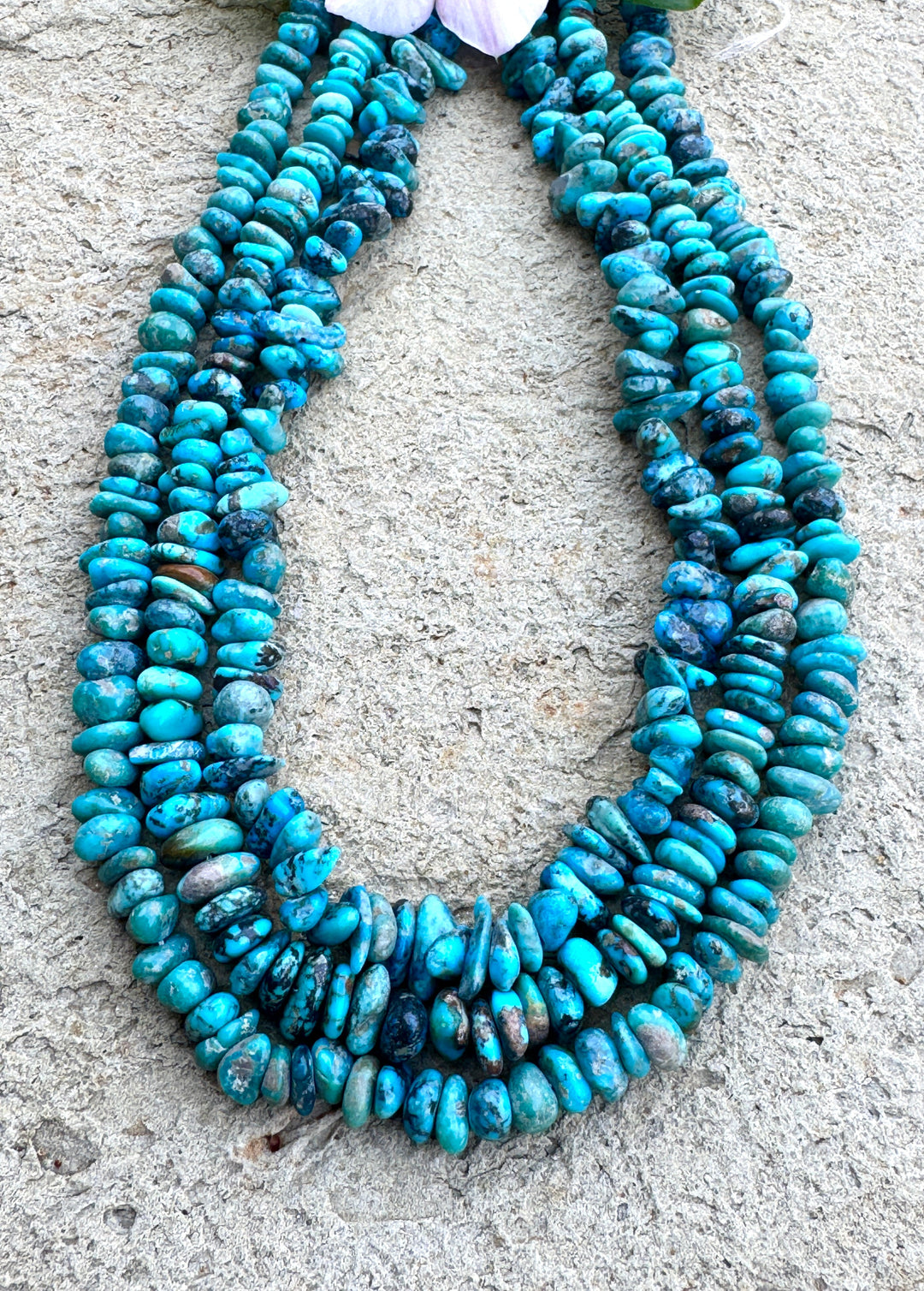 Castle Dome Turquoise (AZ) 8-9mm Chip Nugget Beads, 16 Inch Strand