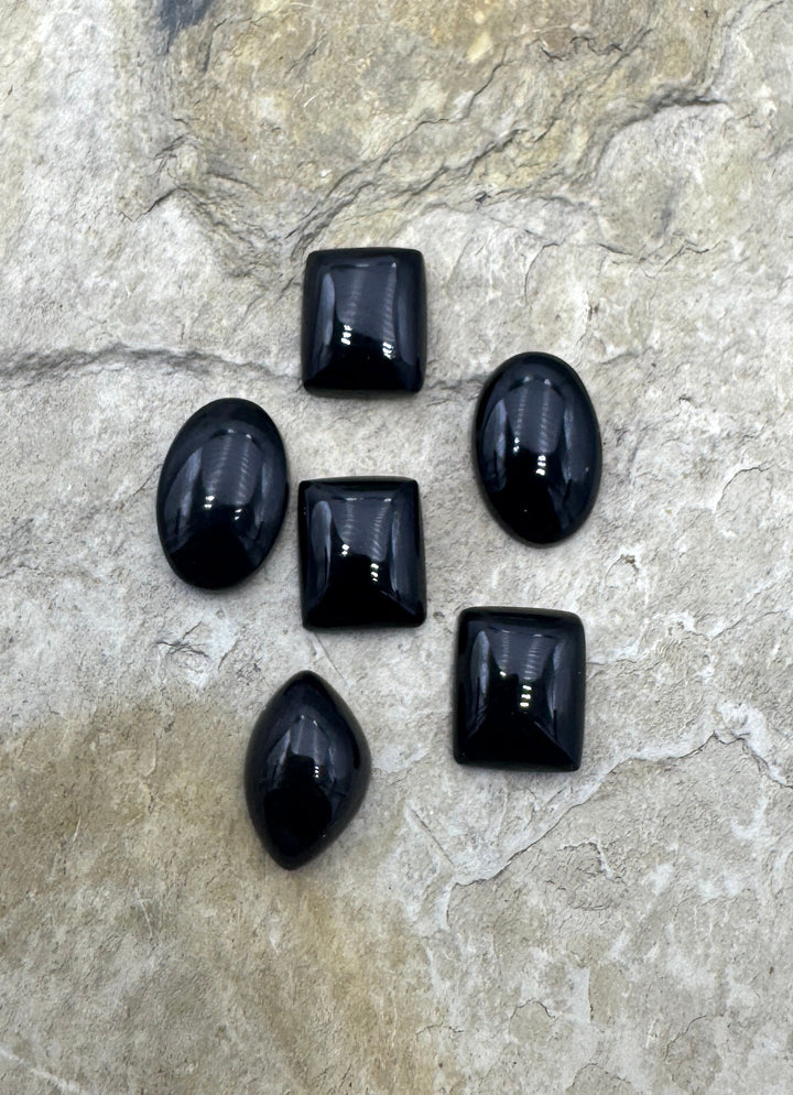 LOT of 6 Small Black Onyx Cabochons 10x12mm each (Copy)