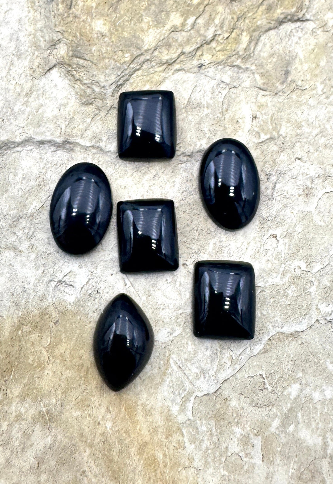 LOT of 6 Small Black Onyx Cabochons 10x12mm each (Copy)