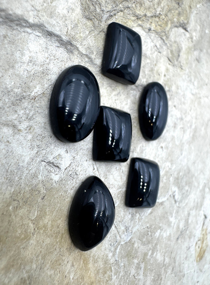LOT of 6 Small Black Onyx Cabochons 10x12mm each (Copy)
